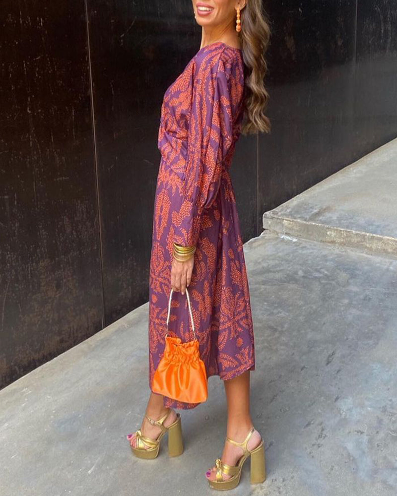 Mercedes - Vestido Midi Elegante con Estampado Delicado
