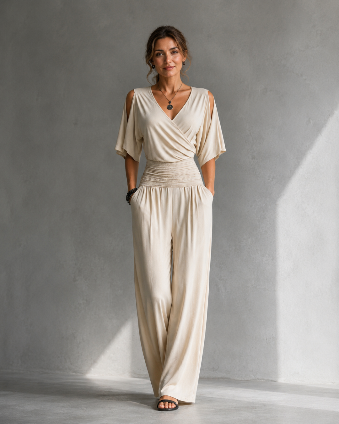 Chiara - Tuta Elegante con Spalle Aperte
