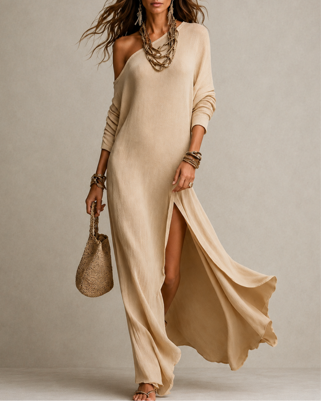 Leticia - Vestido Elegante con Hombro Descubierto