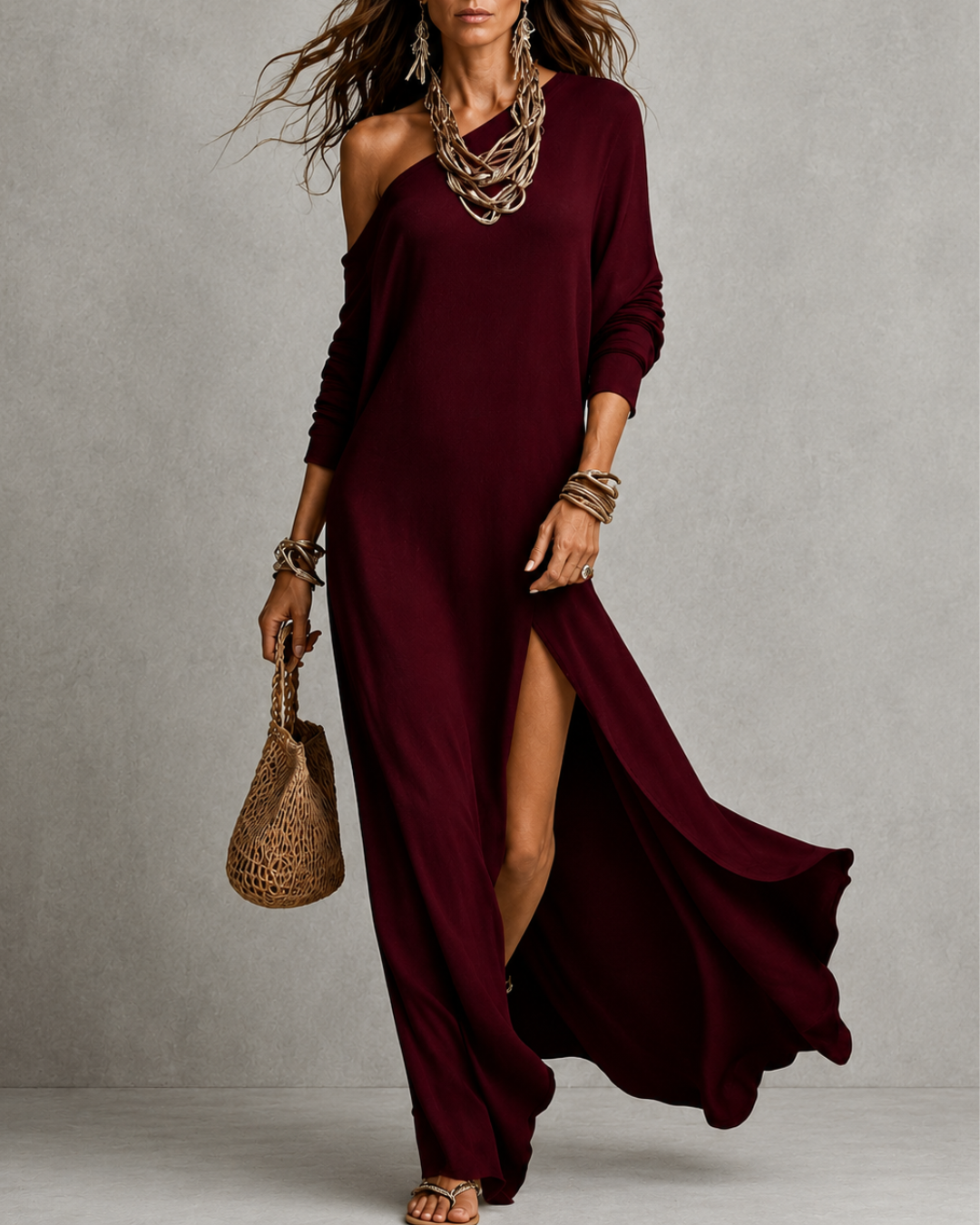 Leticia - Vestido Elegante con Hombro Descubierto