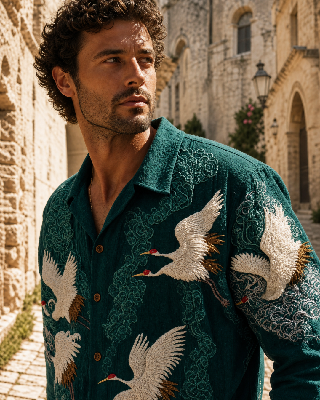 Oscar - Camisa Artística con Bordado Japonés