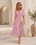 Adela - Vestido Midi de Lunares con Caída Fluida