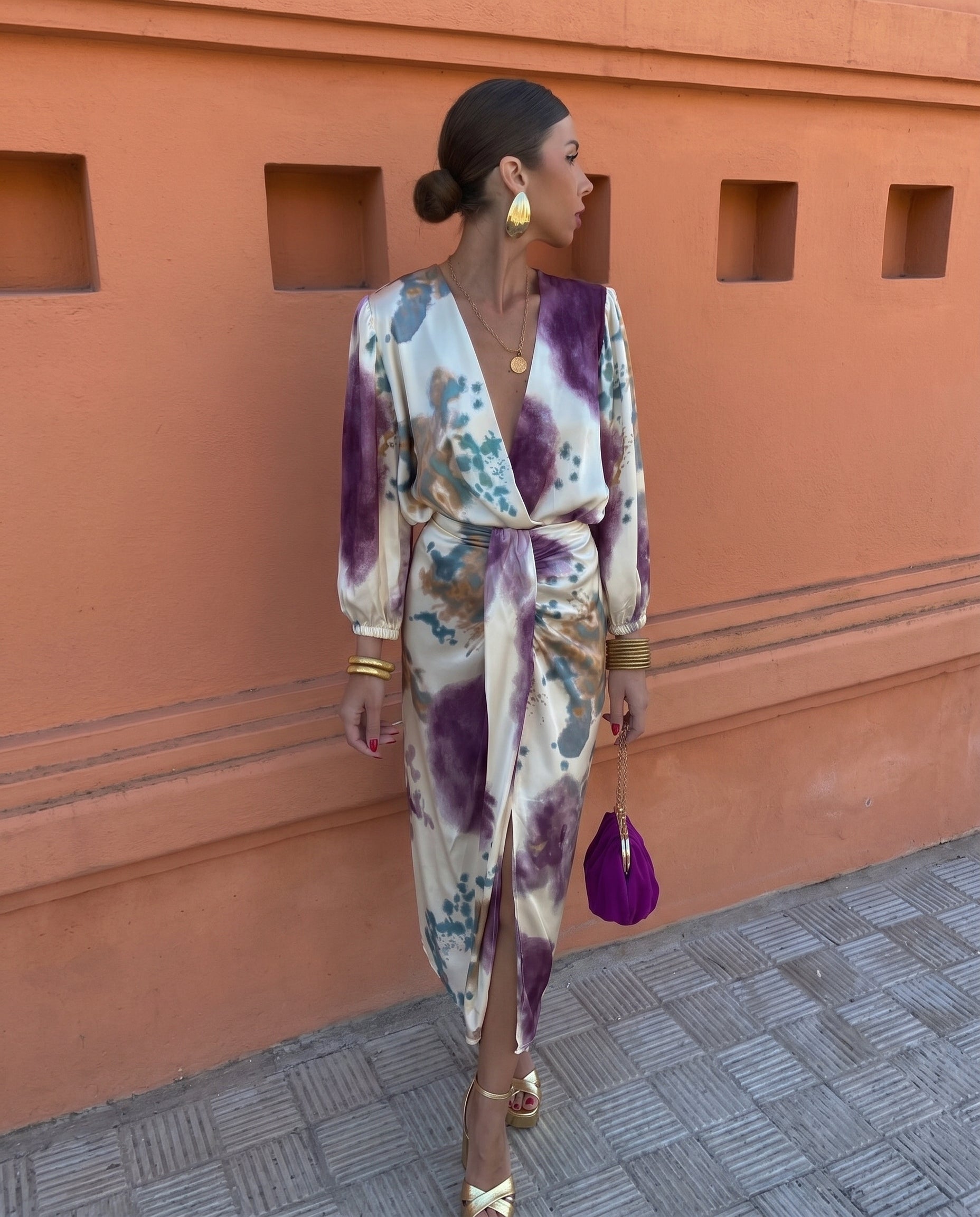 Lorena - Vestido Cruzado con Escote en V