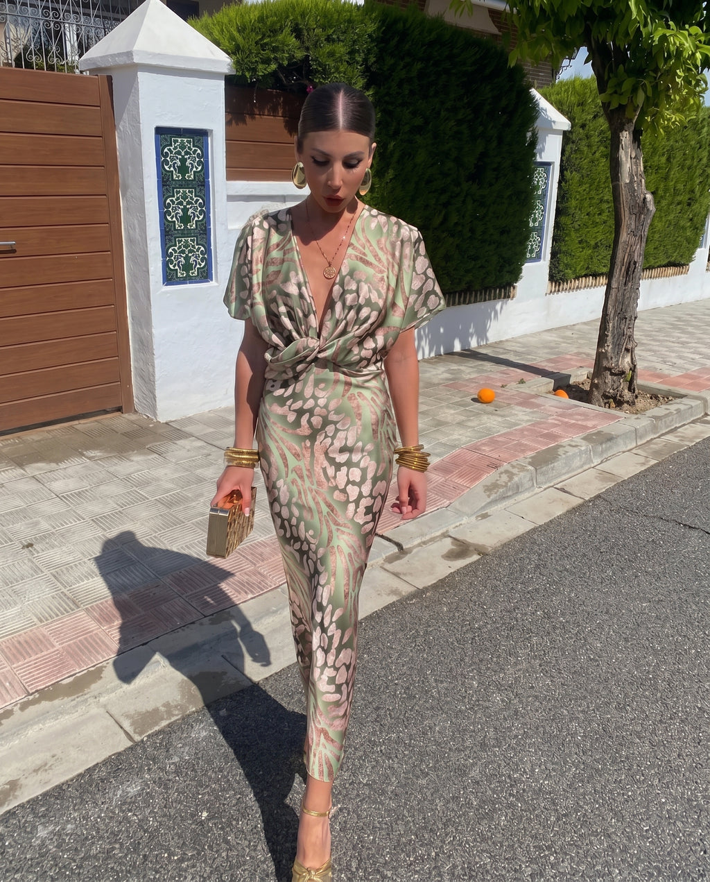Tamara - Vestido Midi Color Cobre