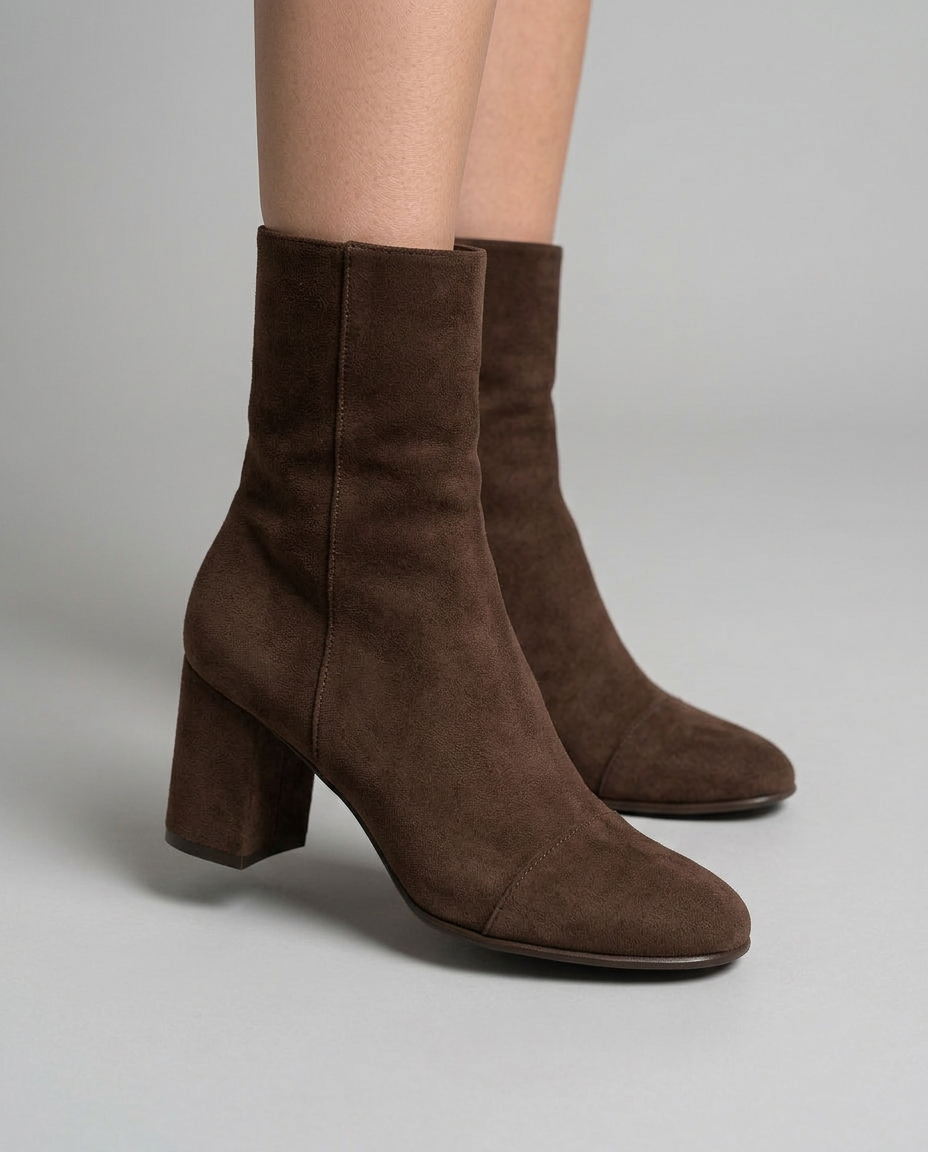 Sofía - Botines de Ante con Tacón de Bloque