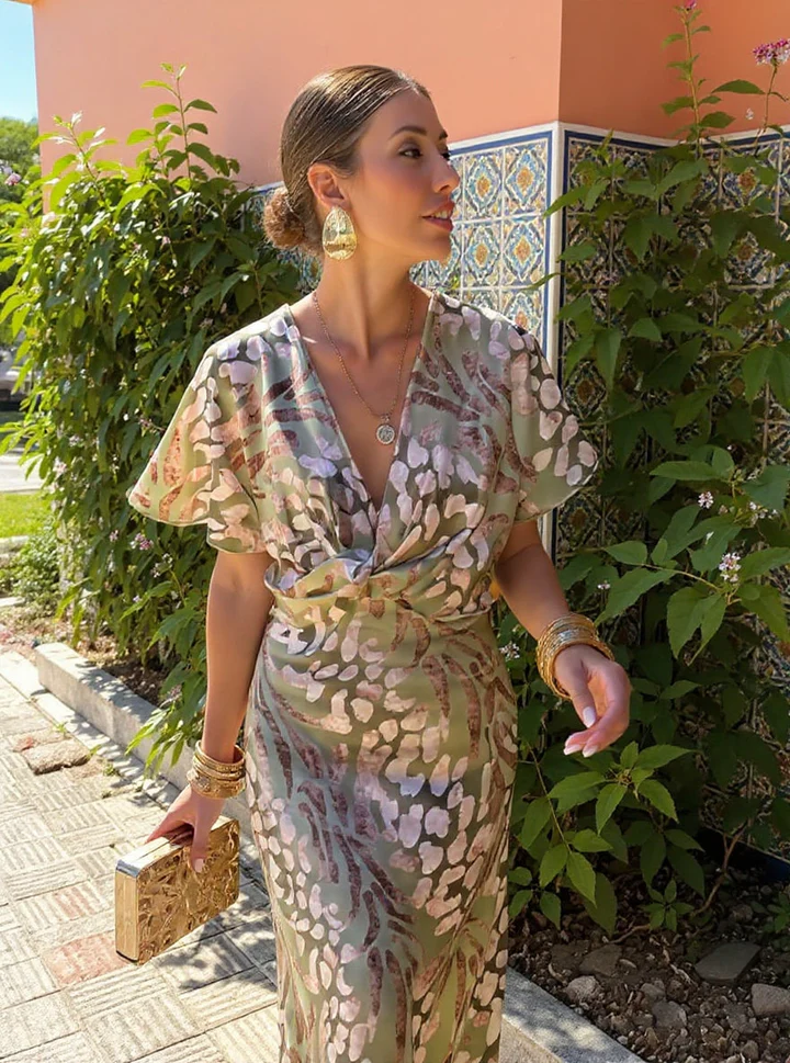 Tamara - Vestido Midi Color Cobre
